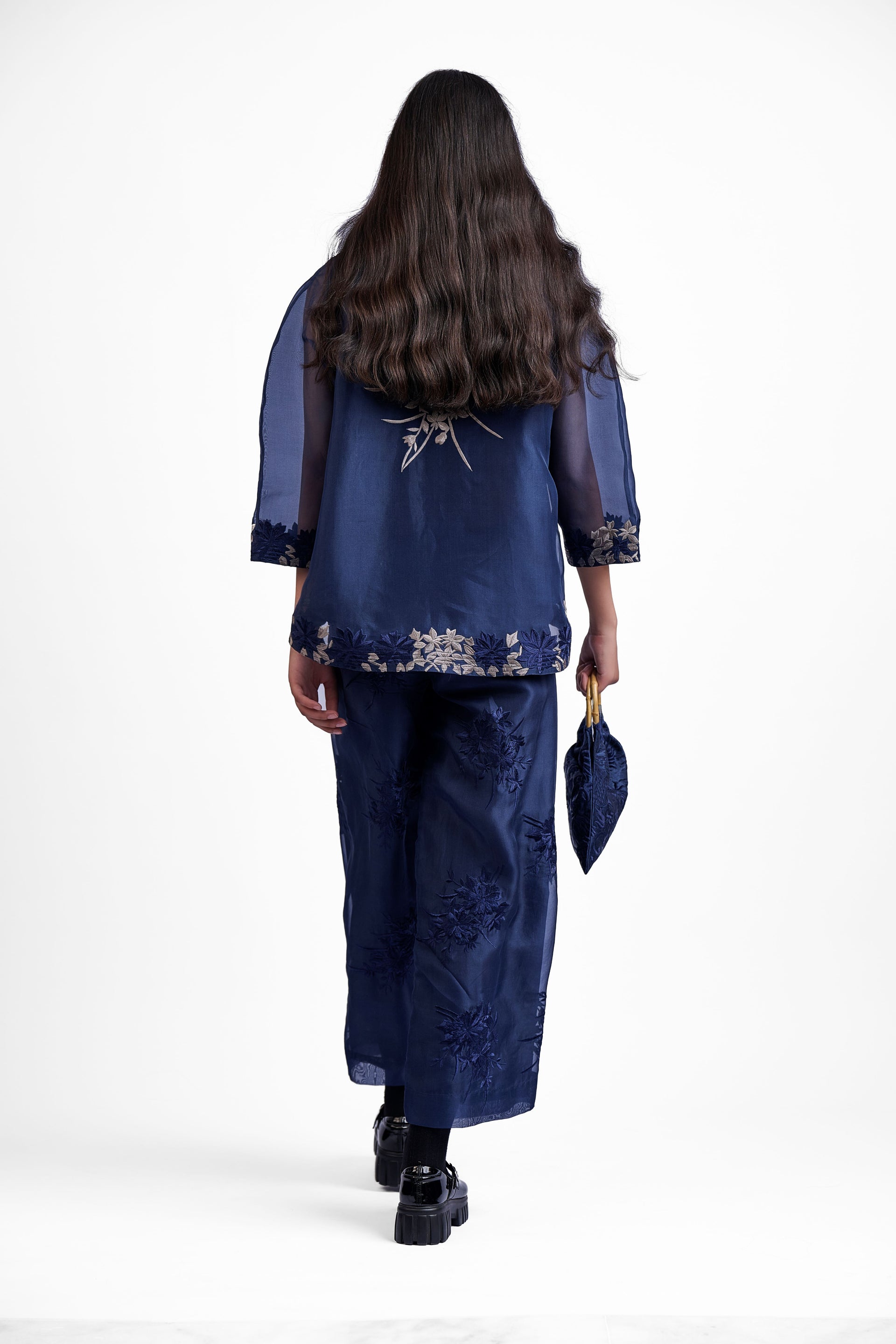Navy Flat Stitch Pants