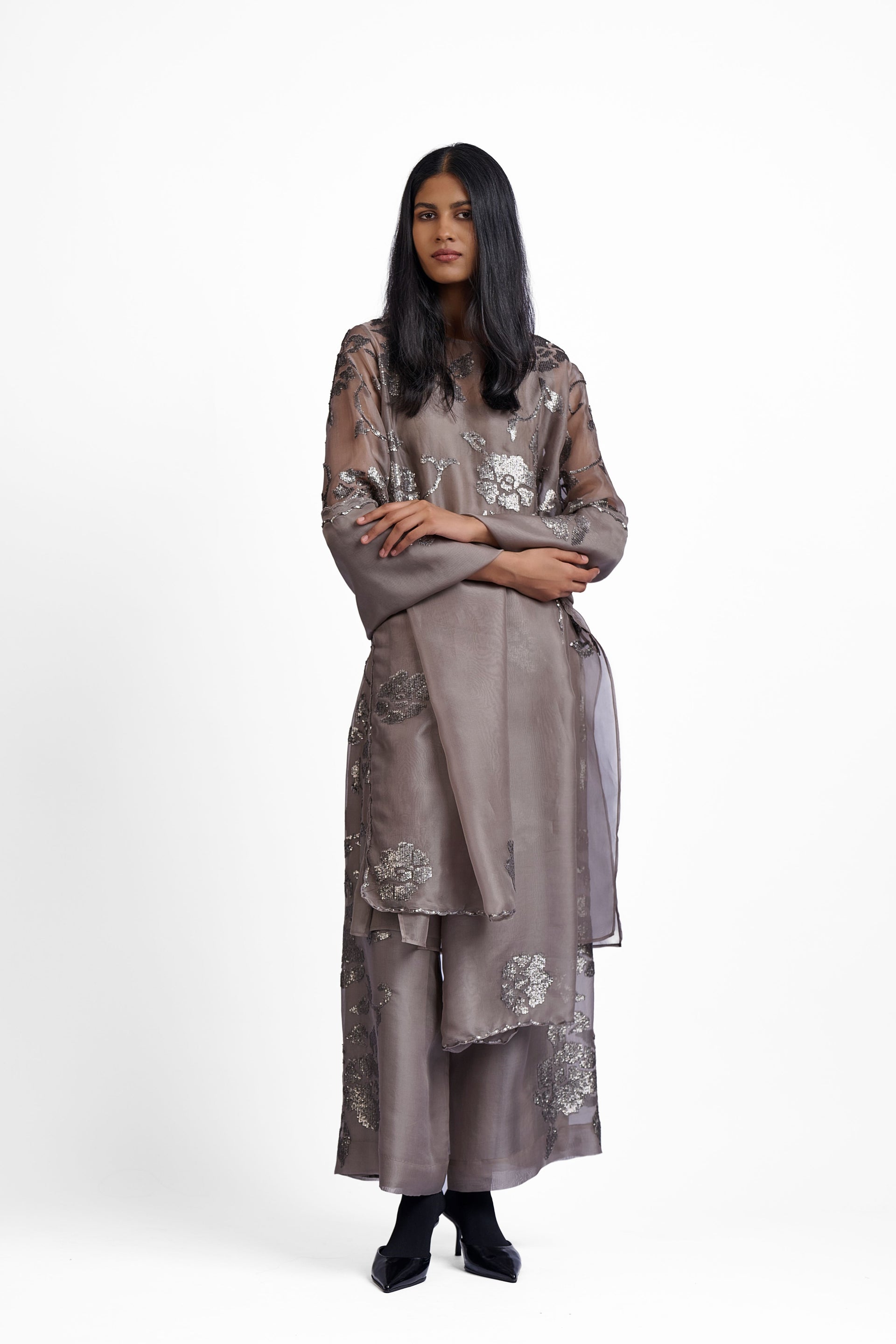 Stone Hand Sequined Dupatta