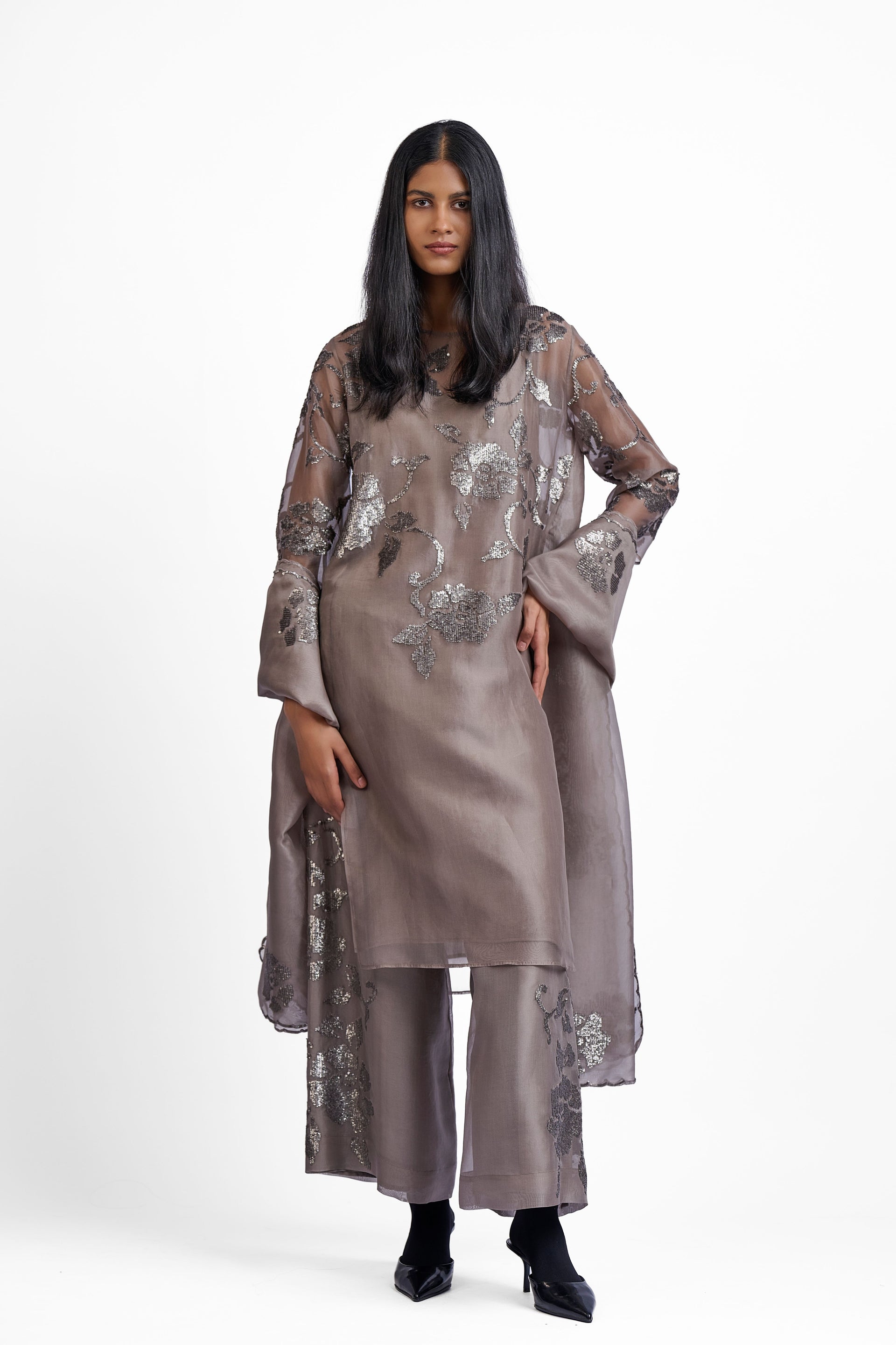 Stone Hand Sequined Kurta