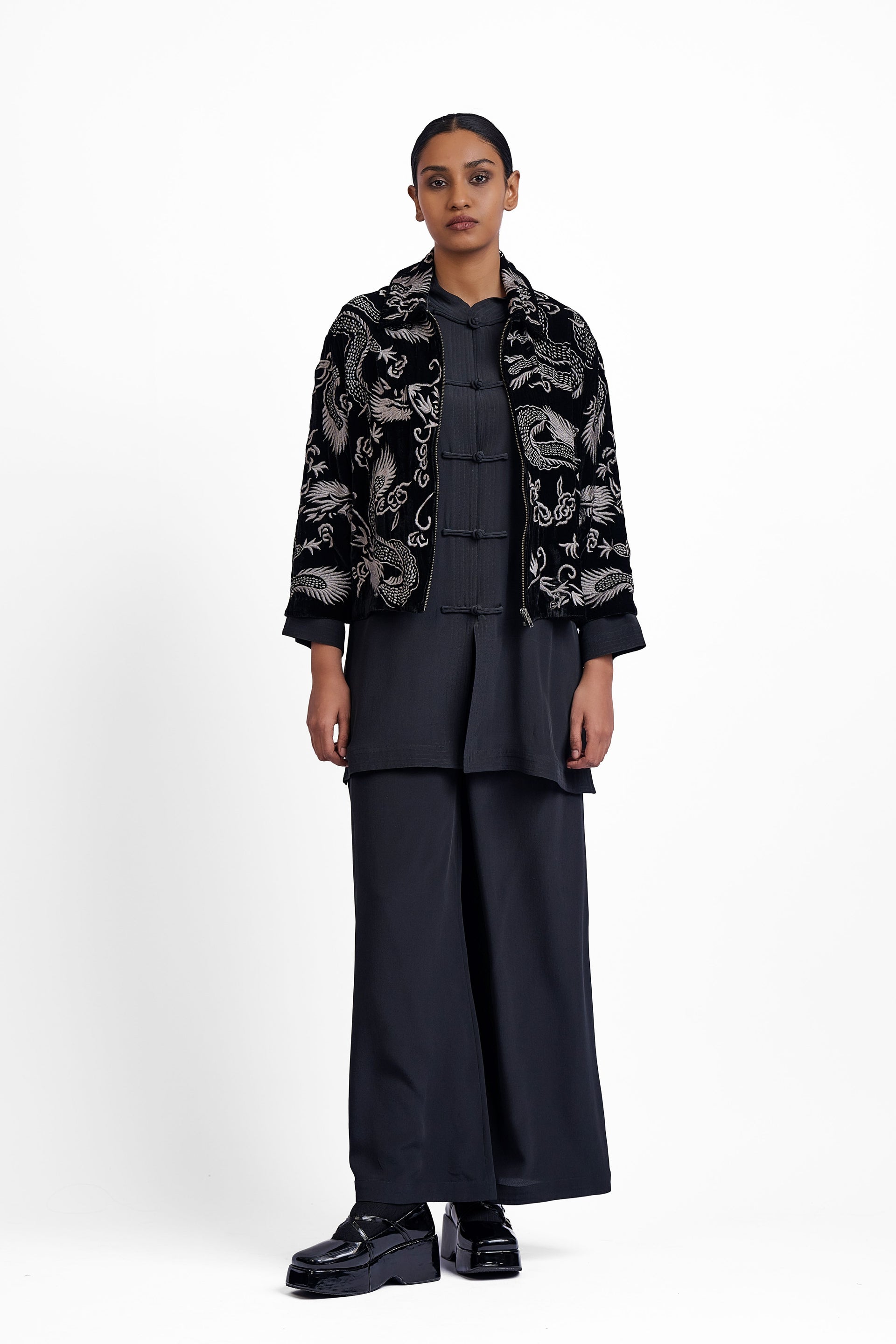 Black Flat Stitch Jacket