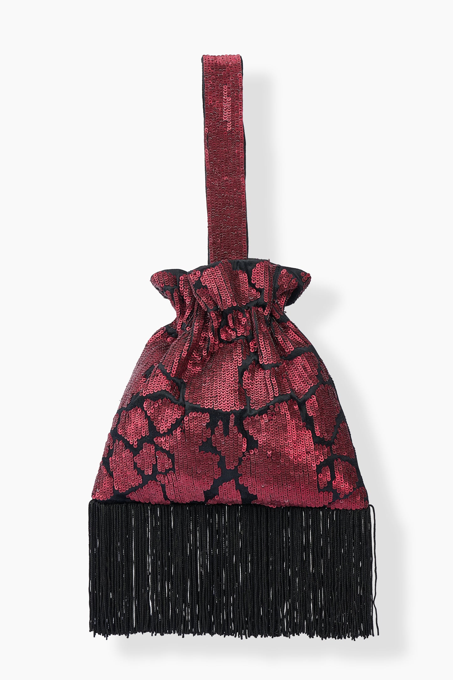 Black Sequined Fringed Bag