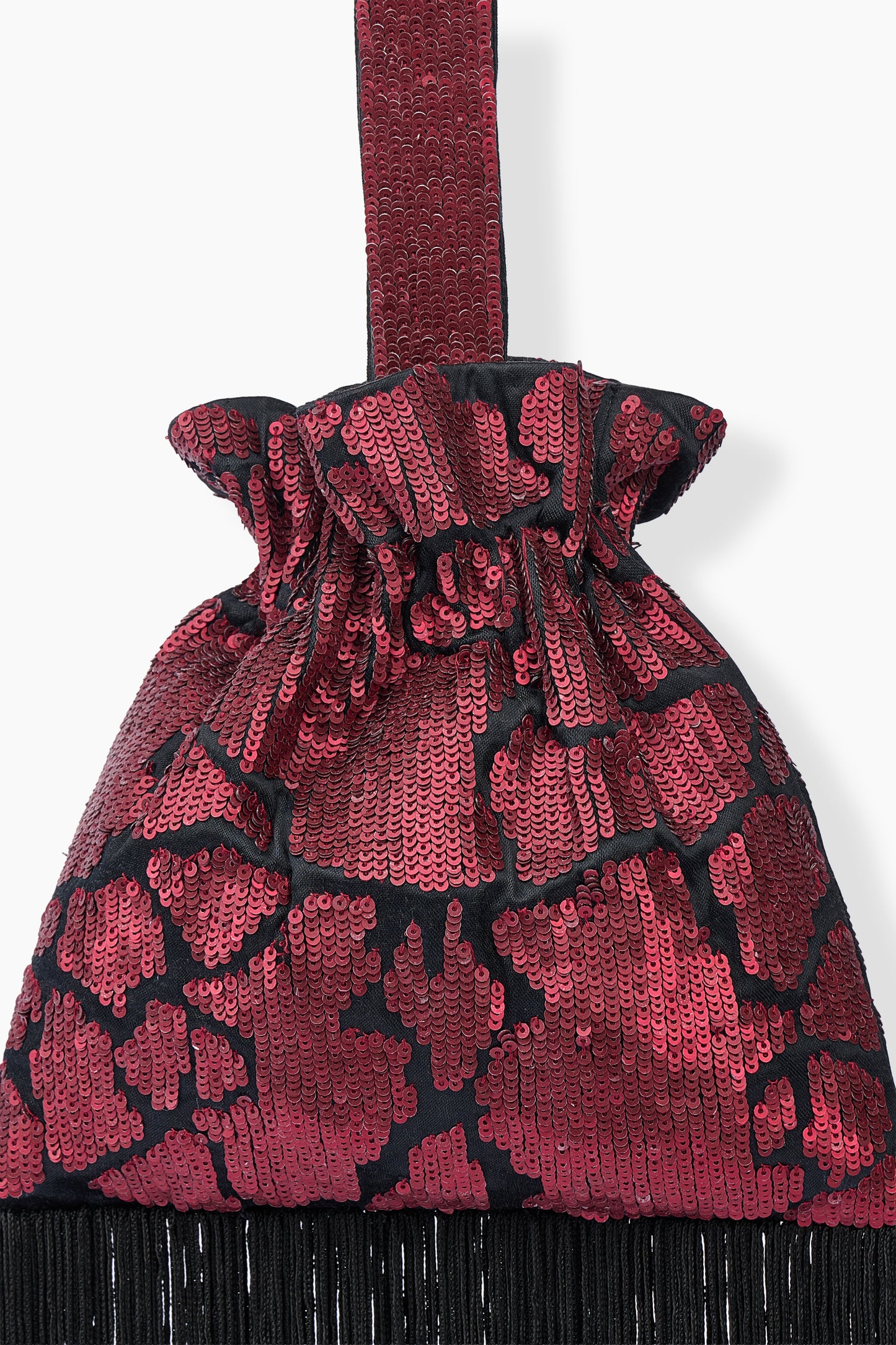 Black Sequined Fringed Bag