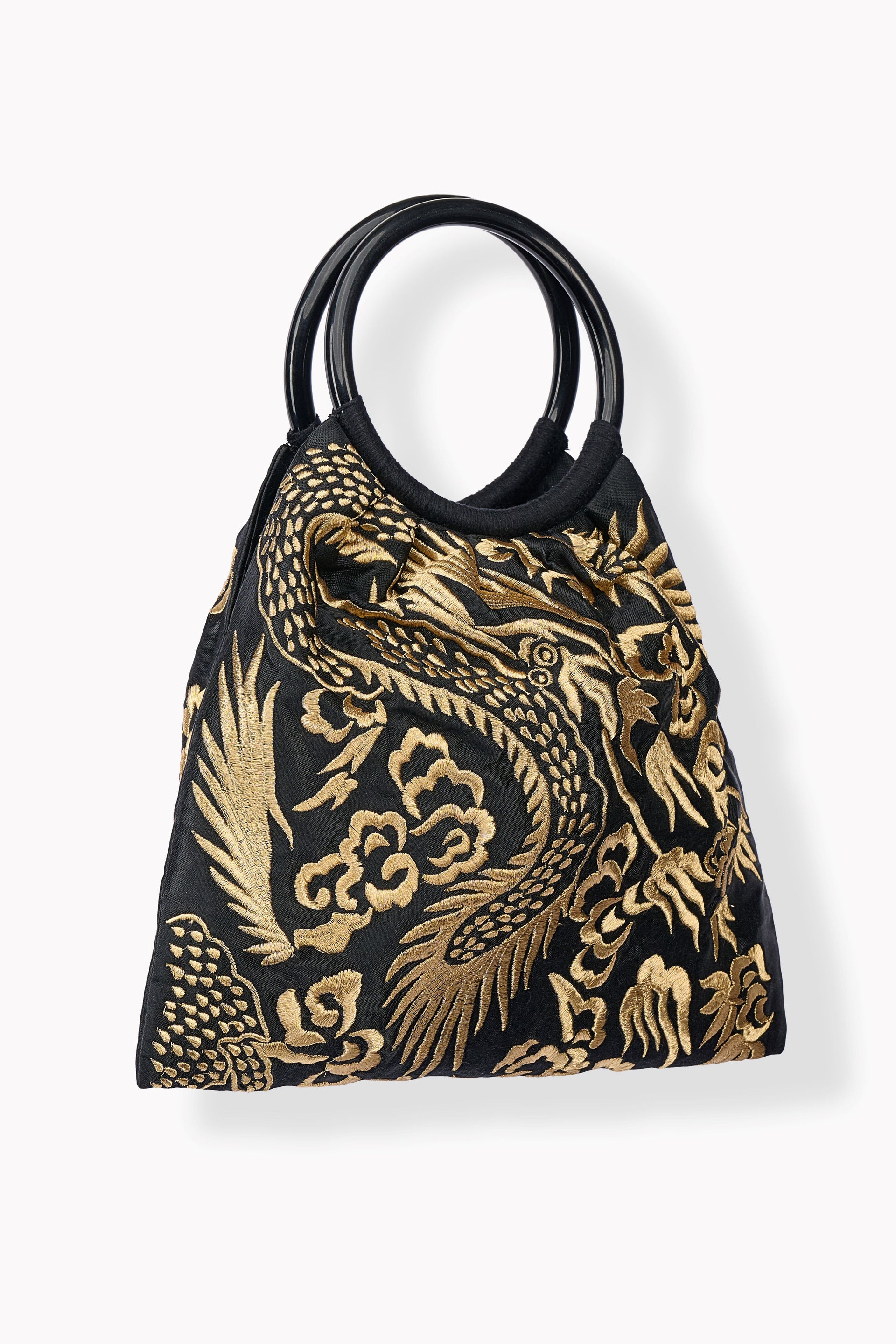 Black Damask Stitch Handbag