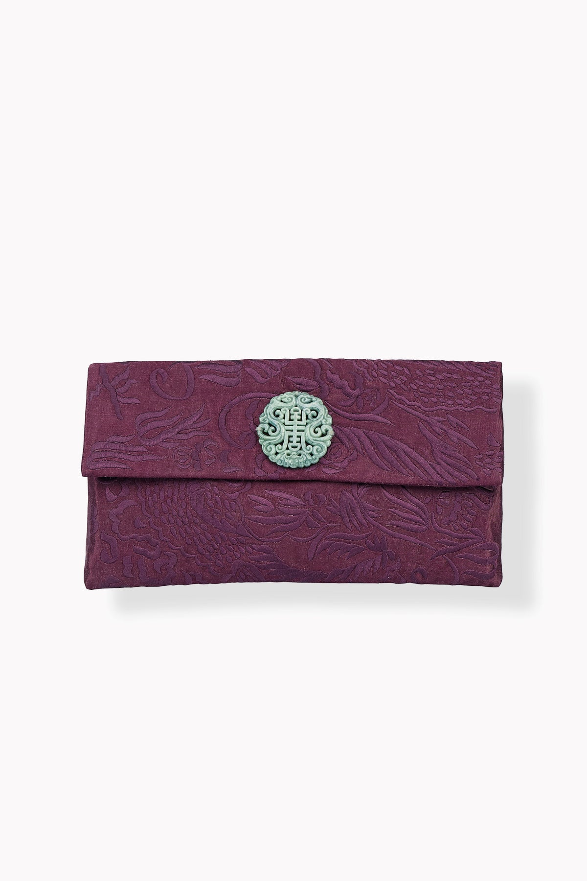 Wine Flat Stitch Clutch