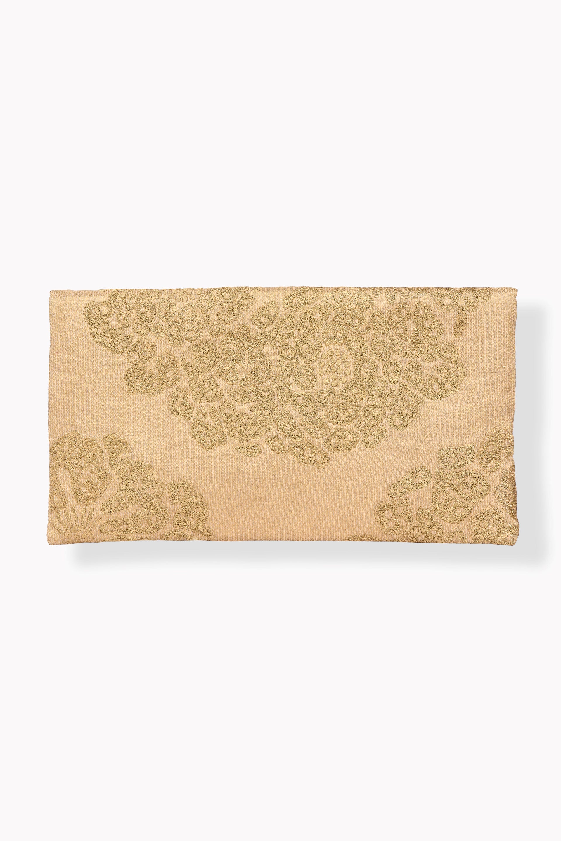 Gold Flat Stitch Clutch