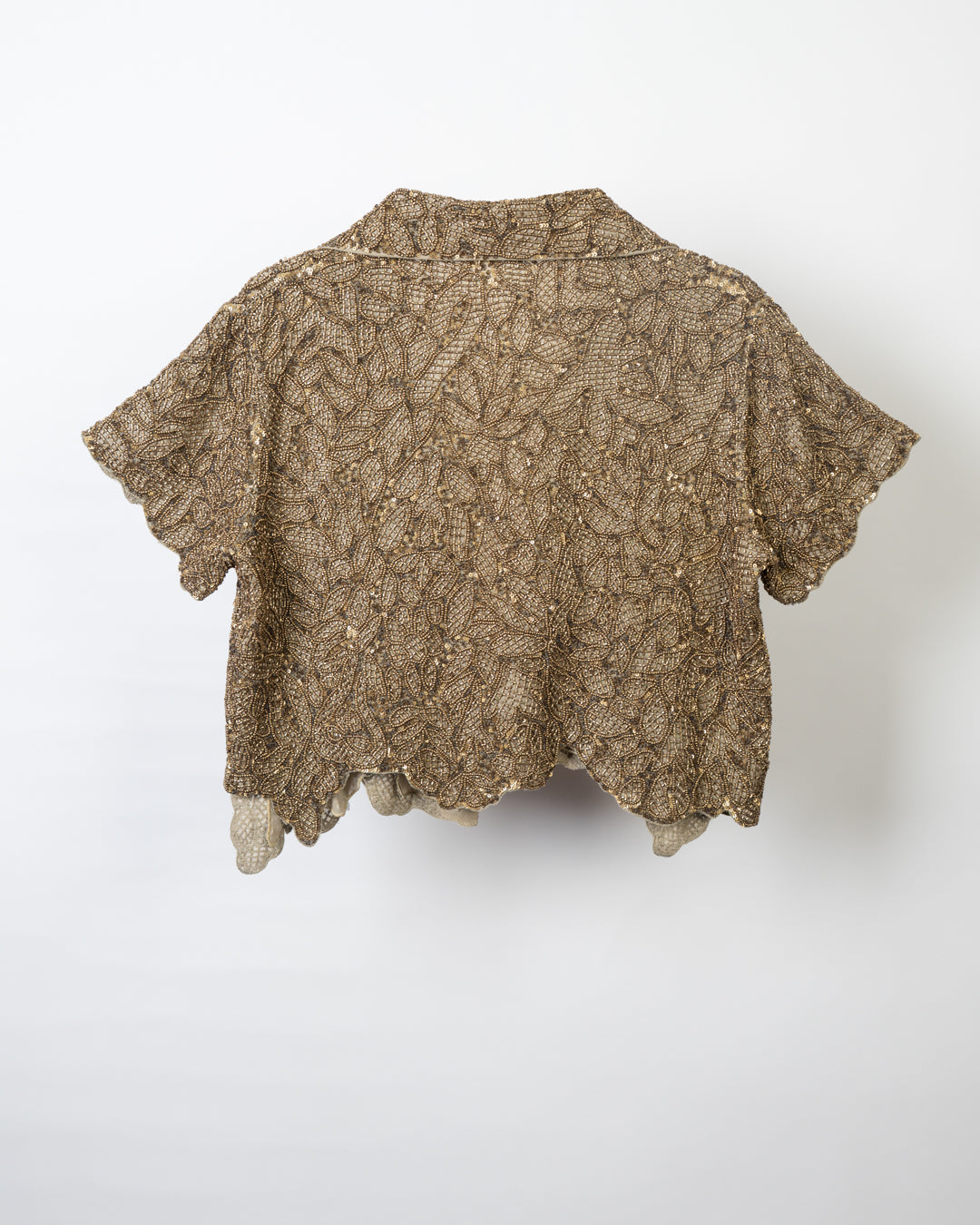 Gold Hand Beaded Short Jacket Blouse