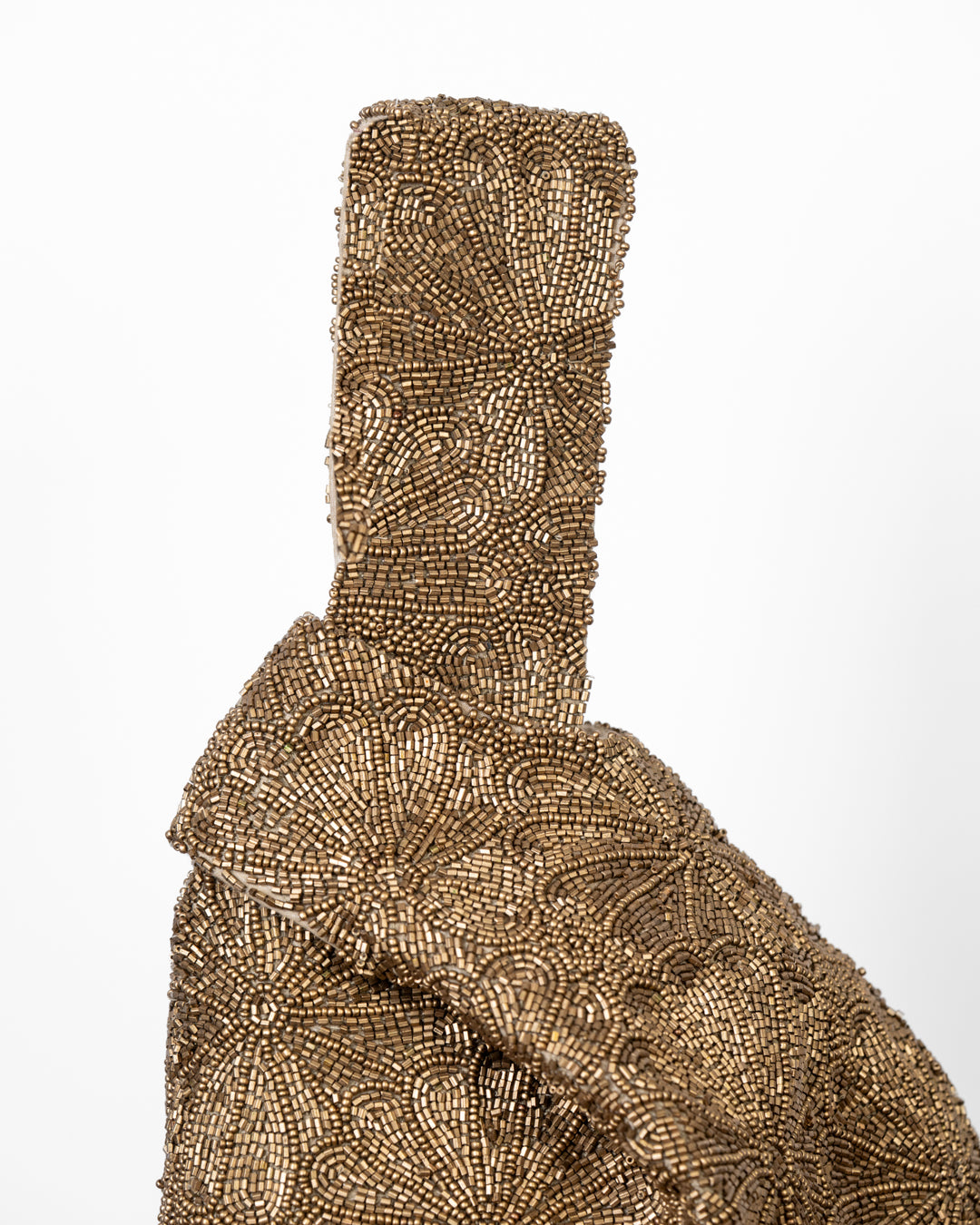 Gold Beaded Knot Bag