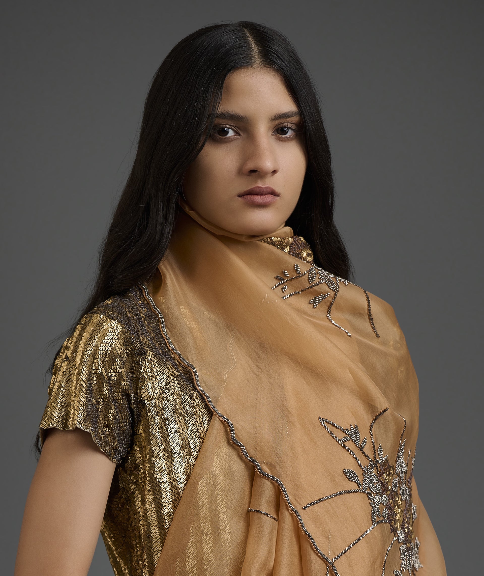 Gold Hand Sequined Blouse
