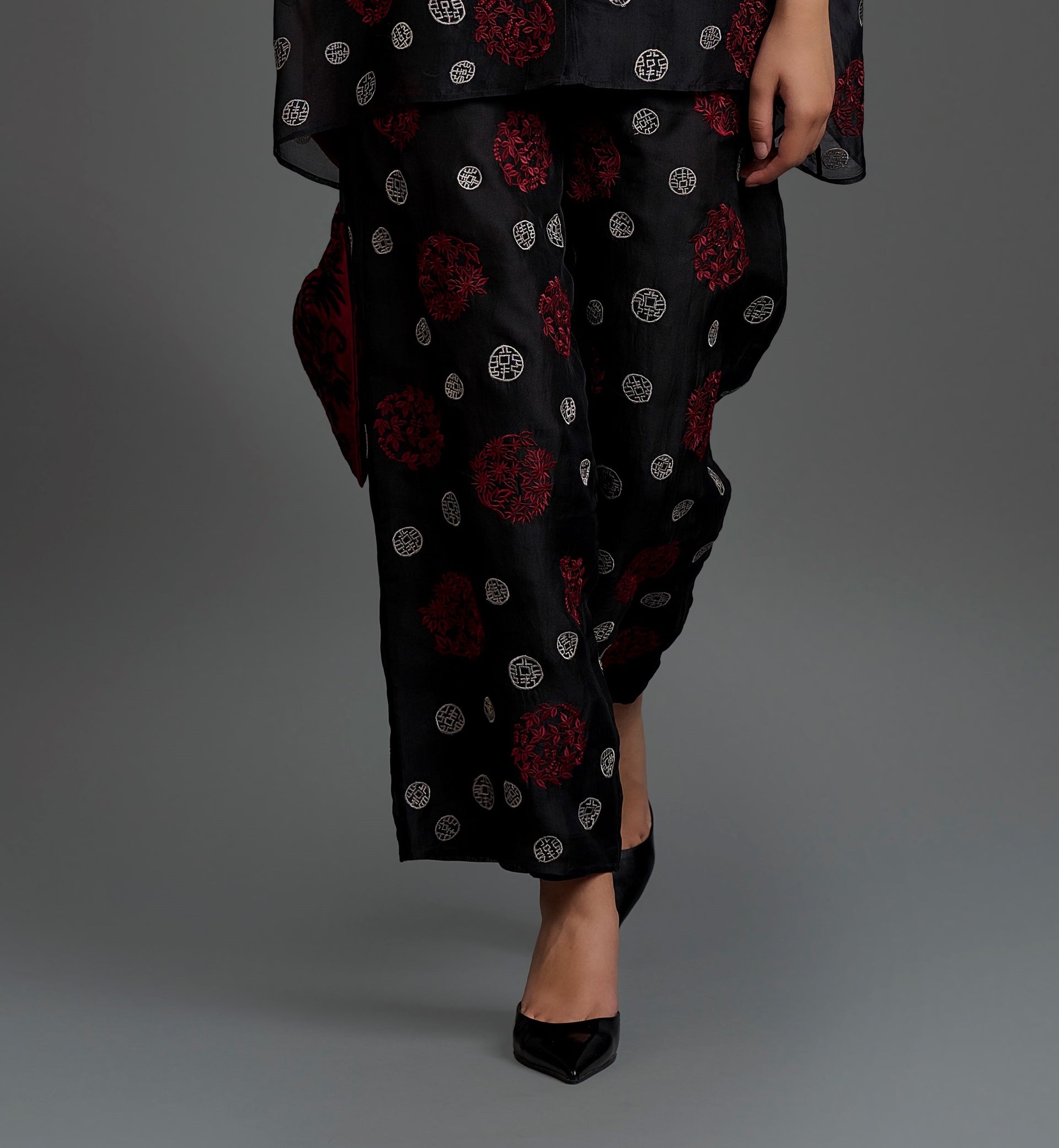 Black Flat Stitch Pants