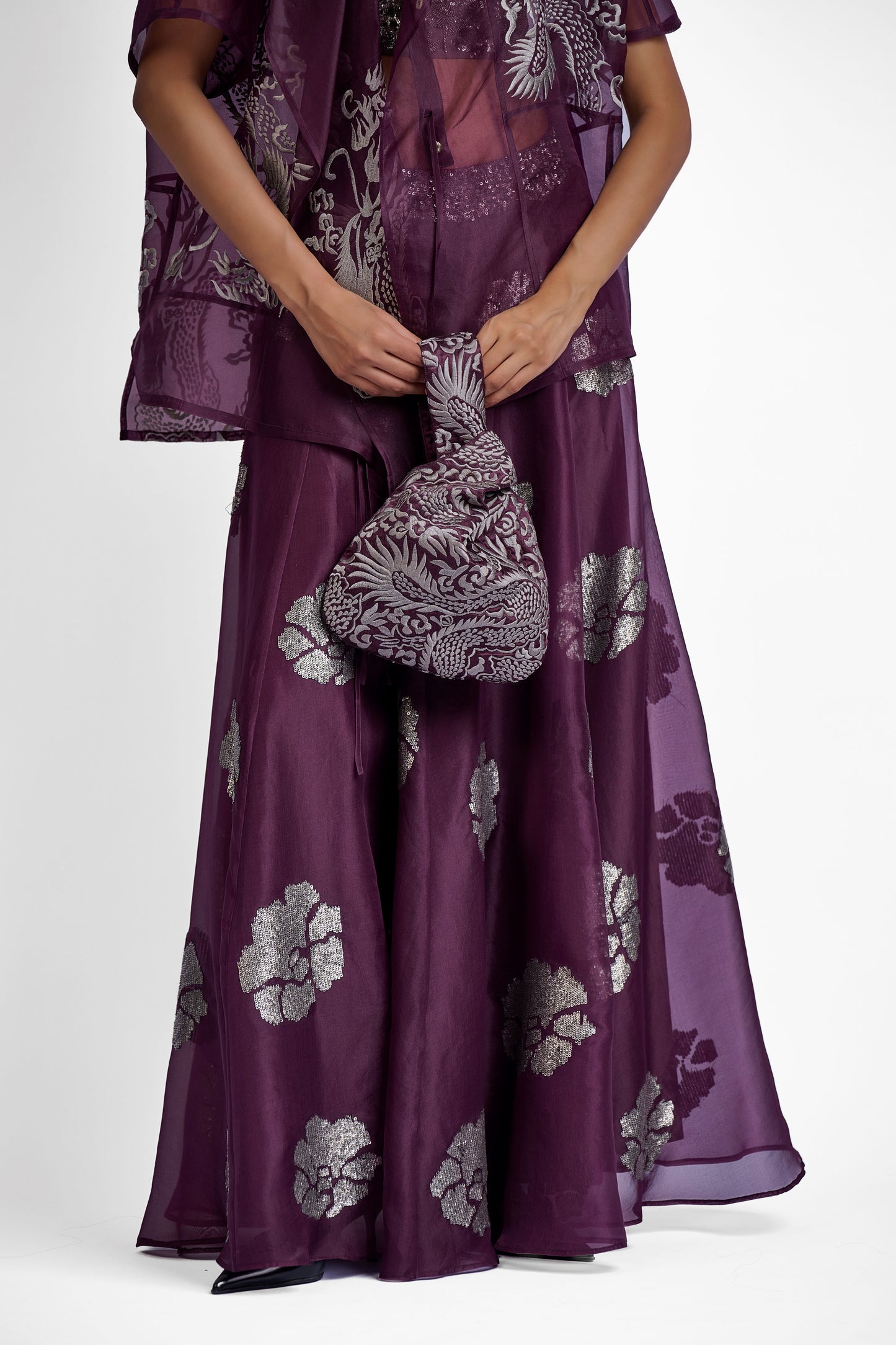 Wine Flat Stitch Knotbag