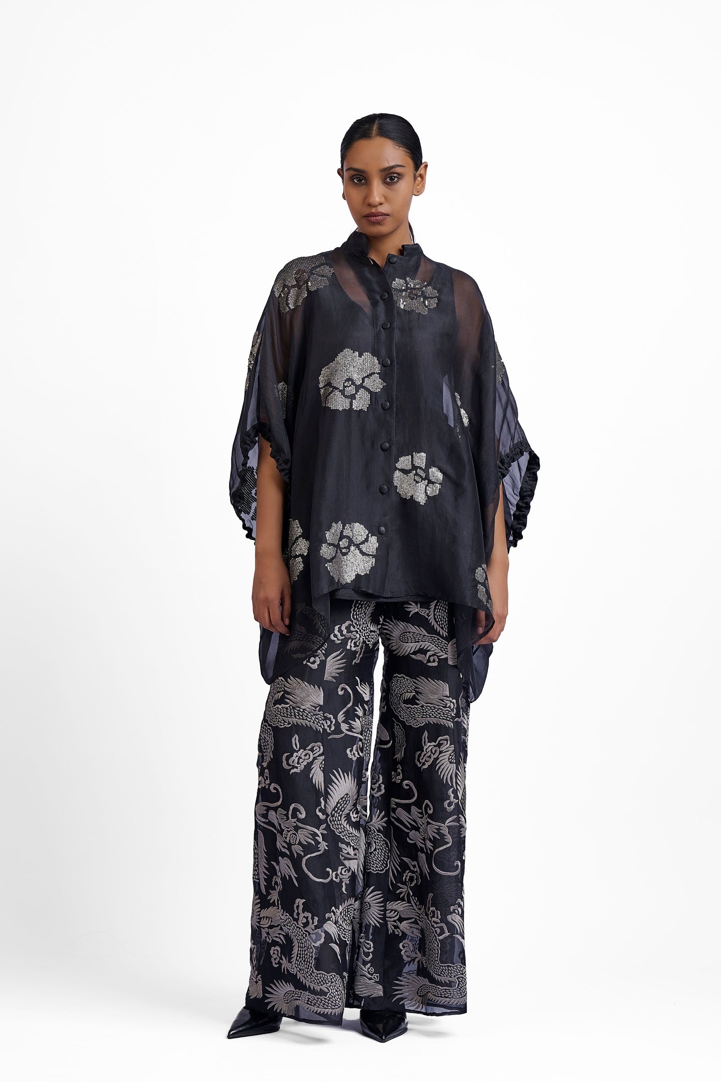 Black Hand Sequined Tunic