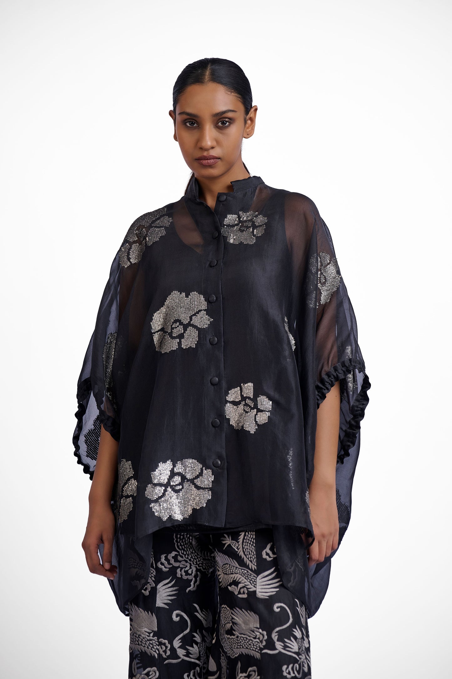 Black Hand Sequined Tunic