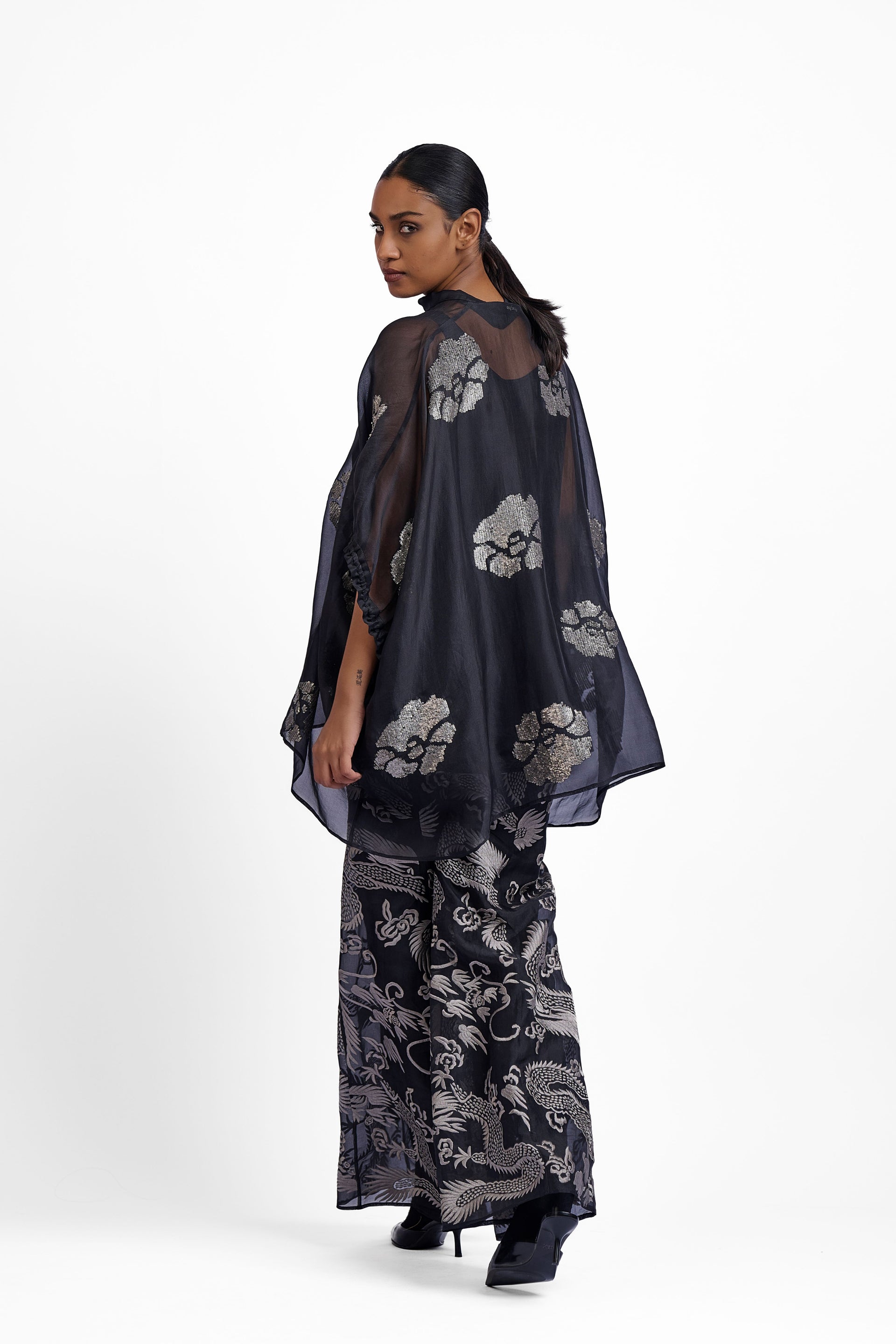 Black Hand Sequined Tunic