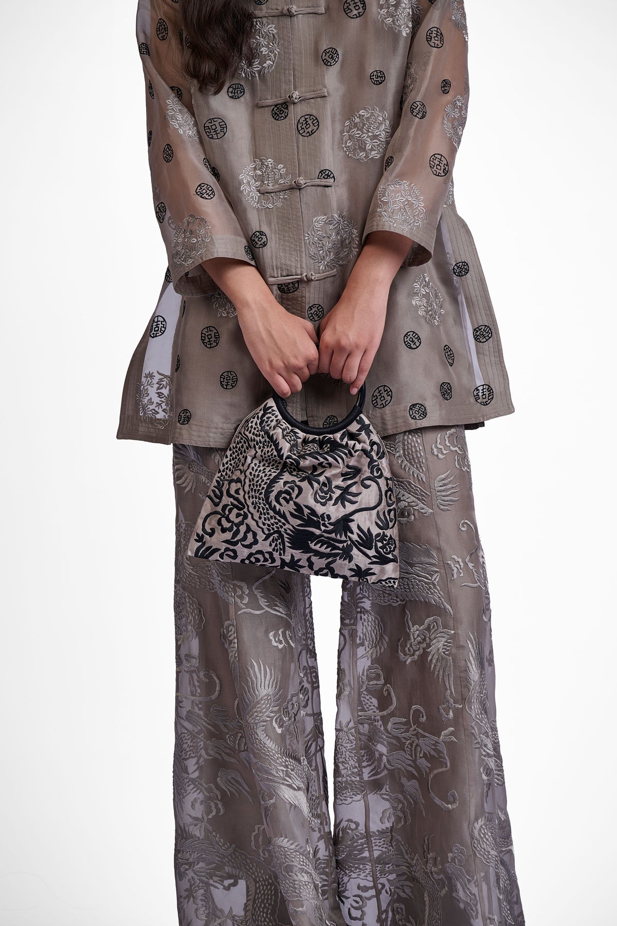 Stone Flat Stitch Handbag