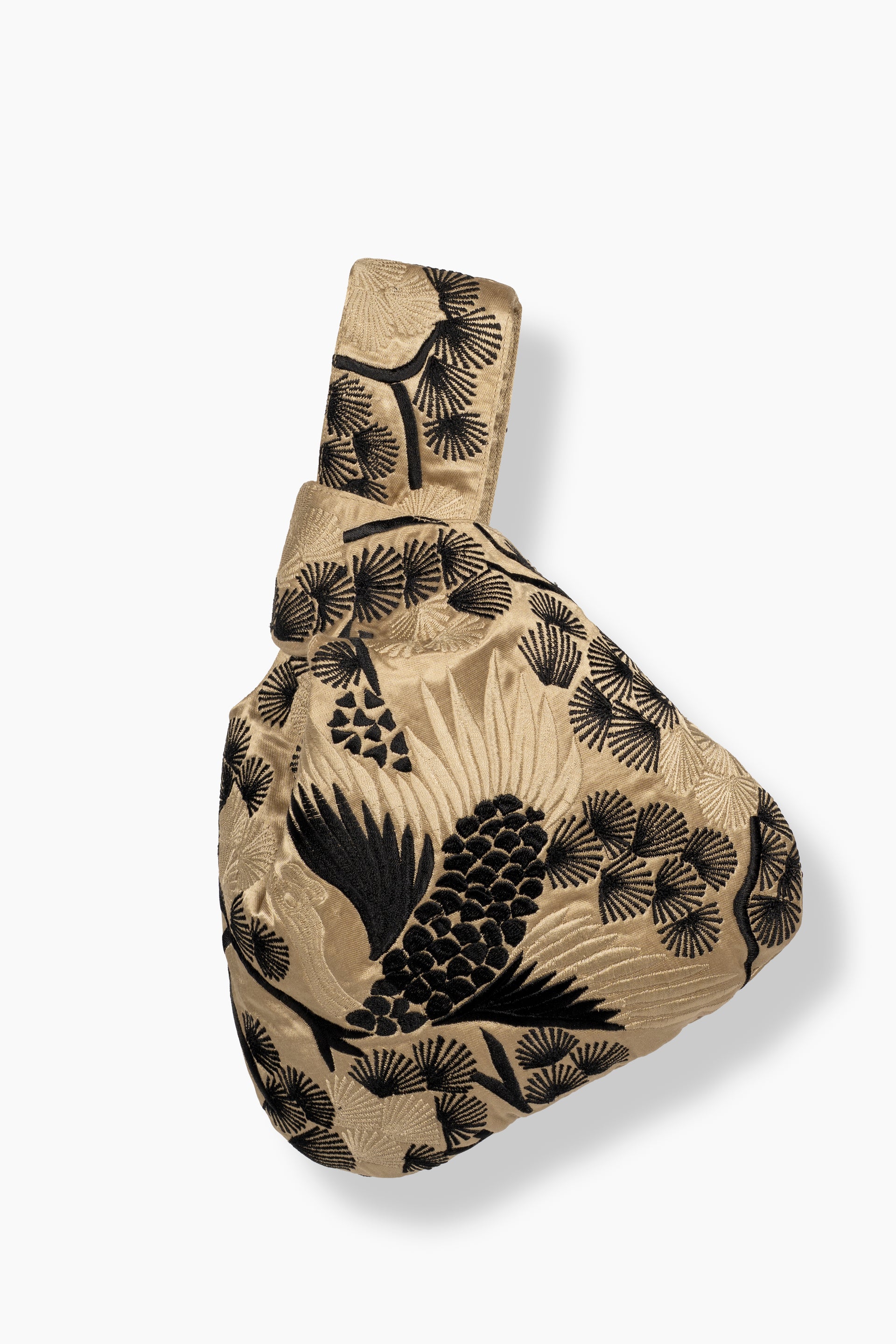 Natural Bird Motif Knot Bag