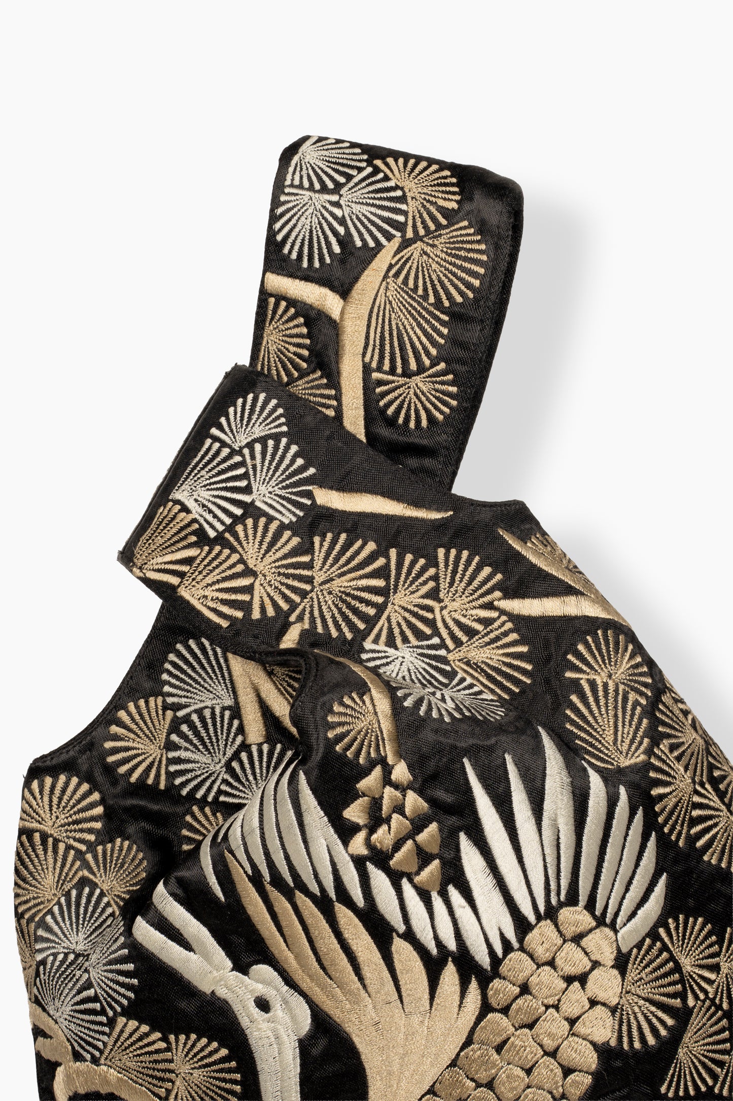 Black Bird Motif Knot Bag