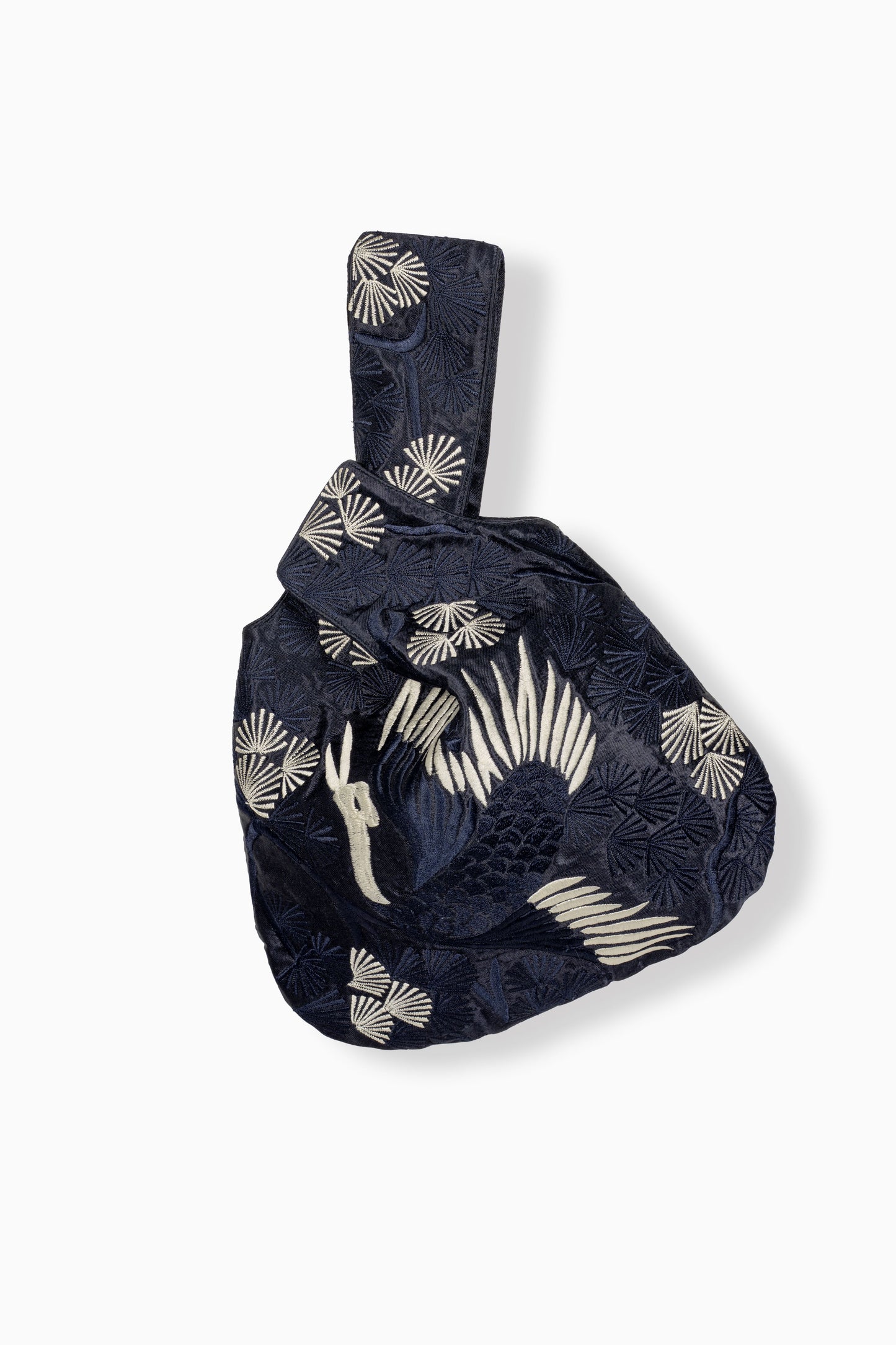 Indigo Bird Motif Knot Bag