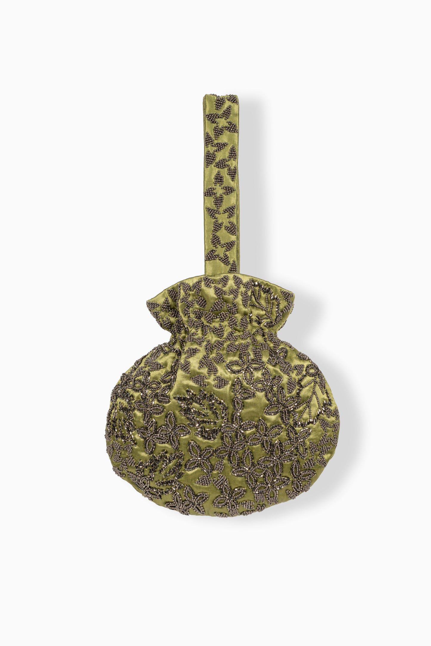 Grass Hand Beaded Round Handbag