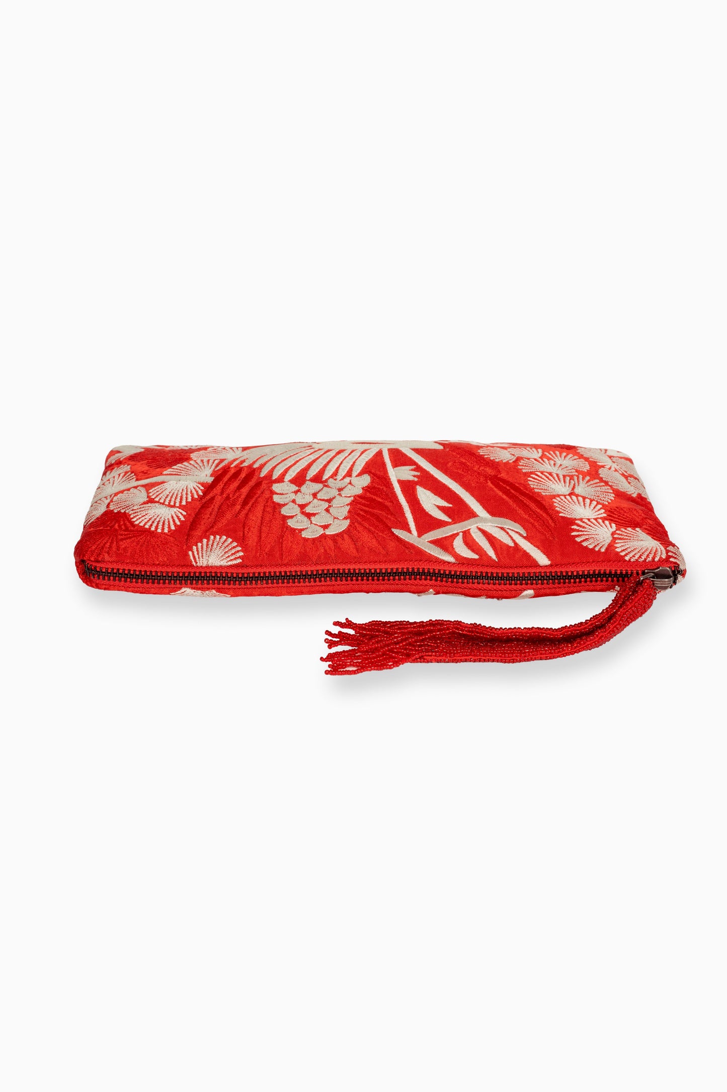 Crimson Bird Motif Clutch
