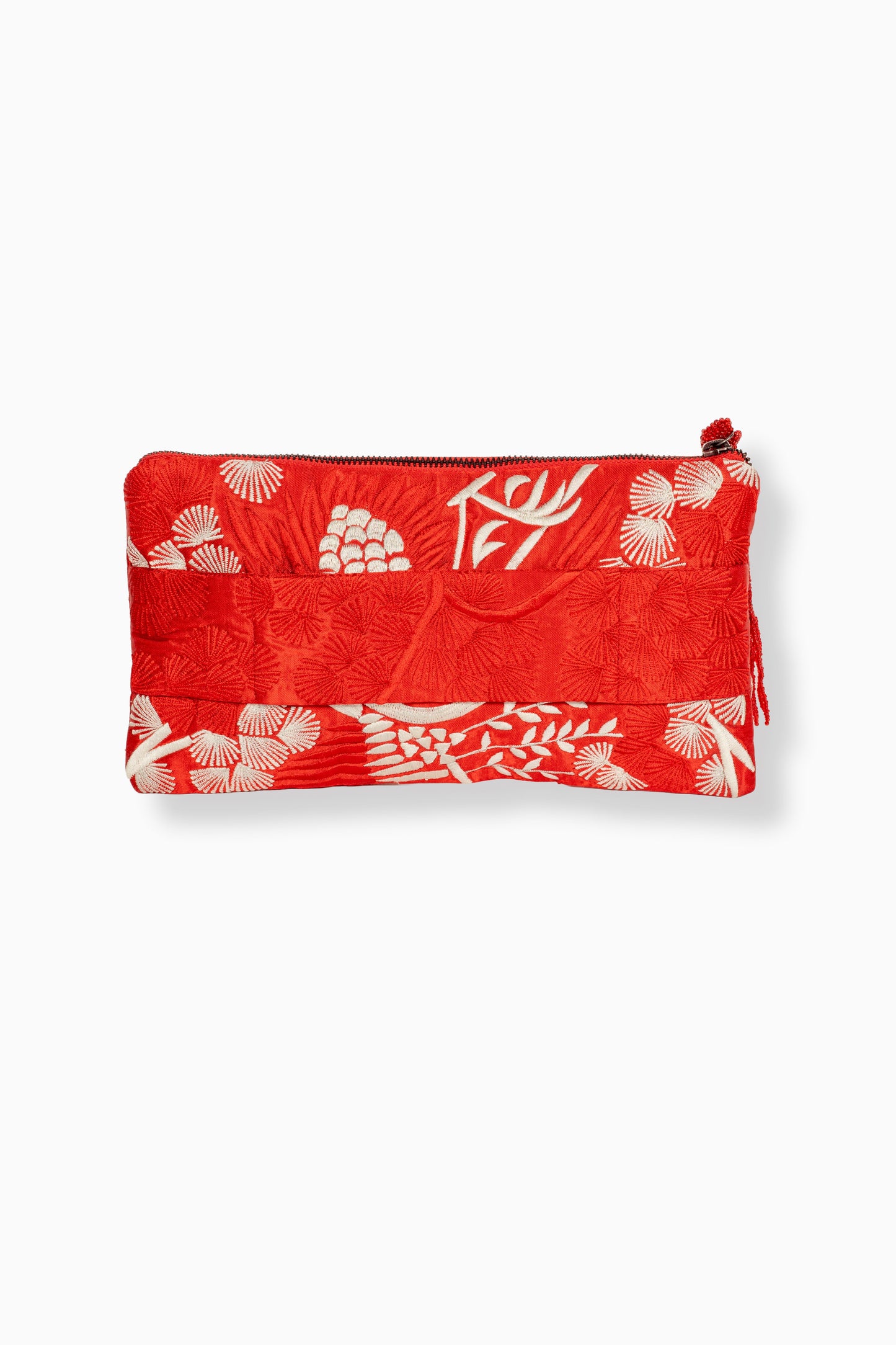 Crimson Bird Motif Clutch