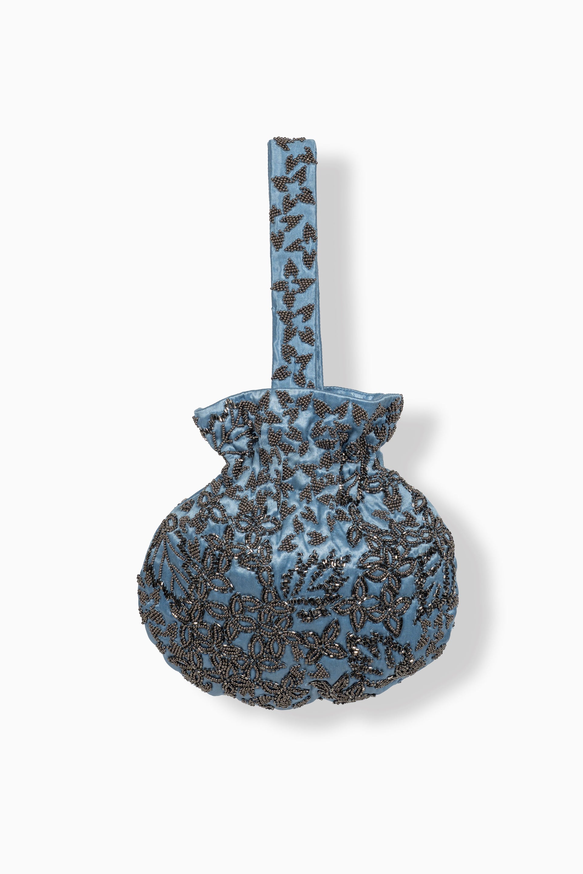 Steel Hand Beaded Round Handbag