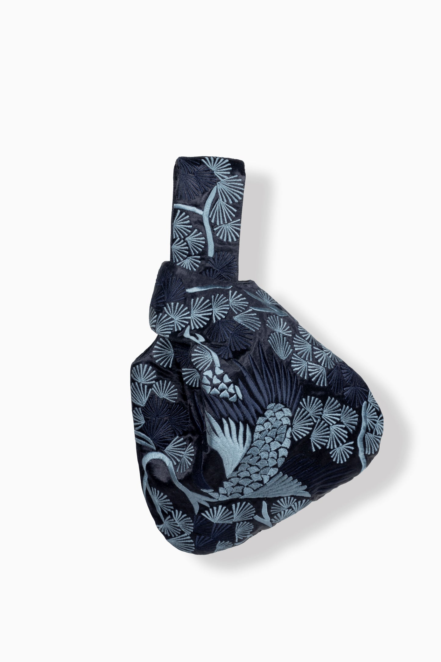 Indigo Bird Motif Knot Bag