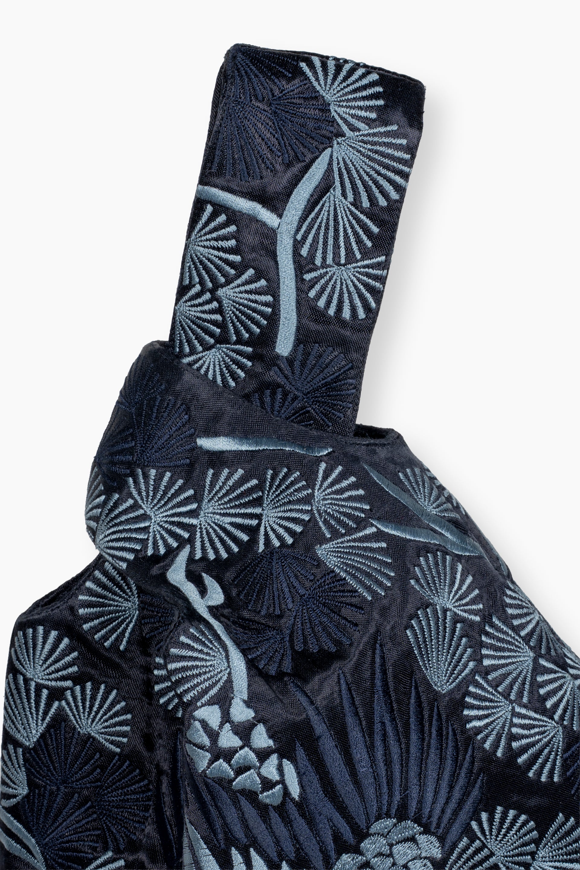 Indigo Bird Motif Knot Bag
