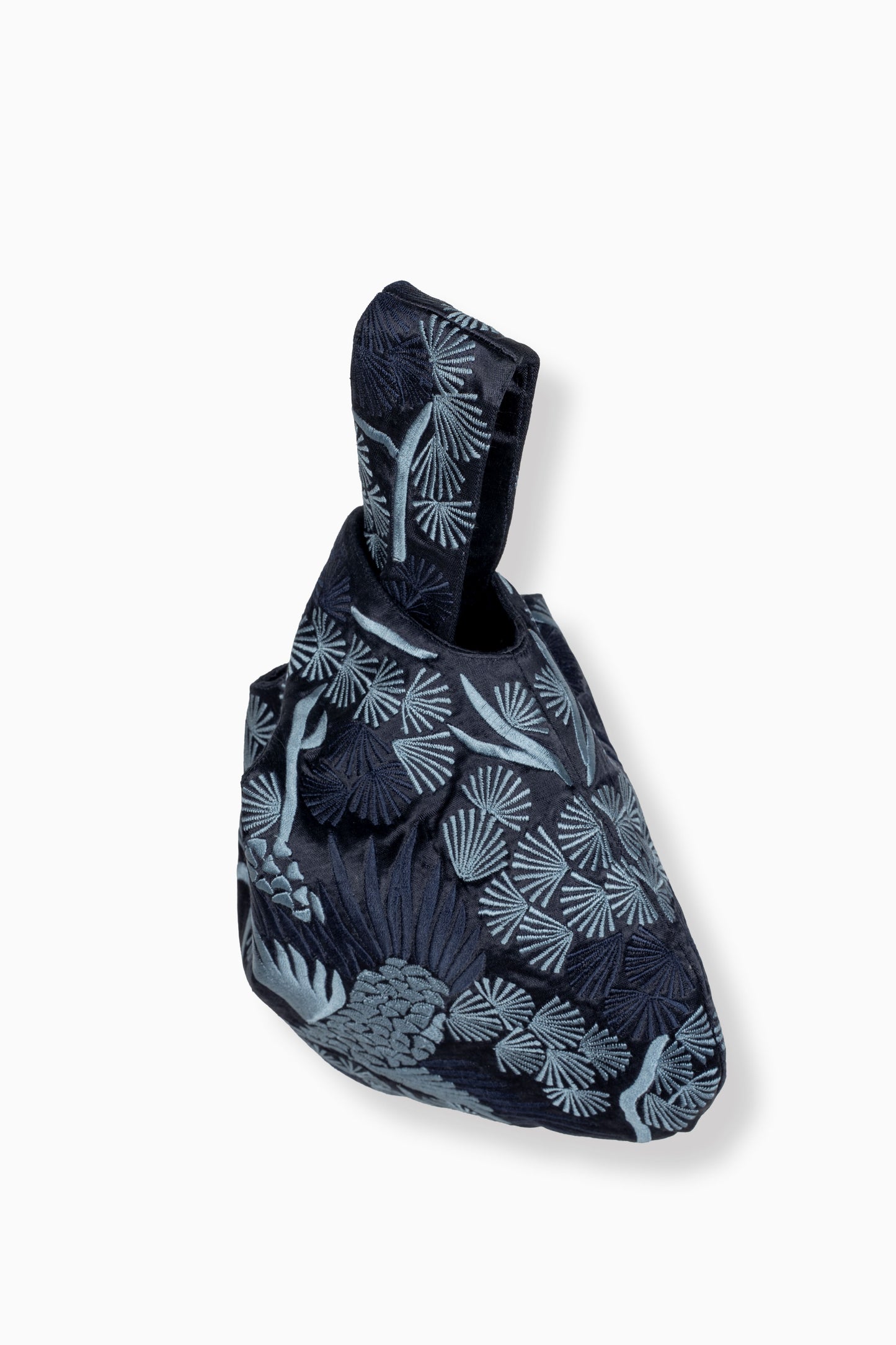 Indigo Bird Motif Knot Bag