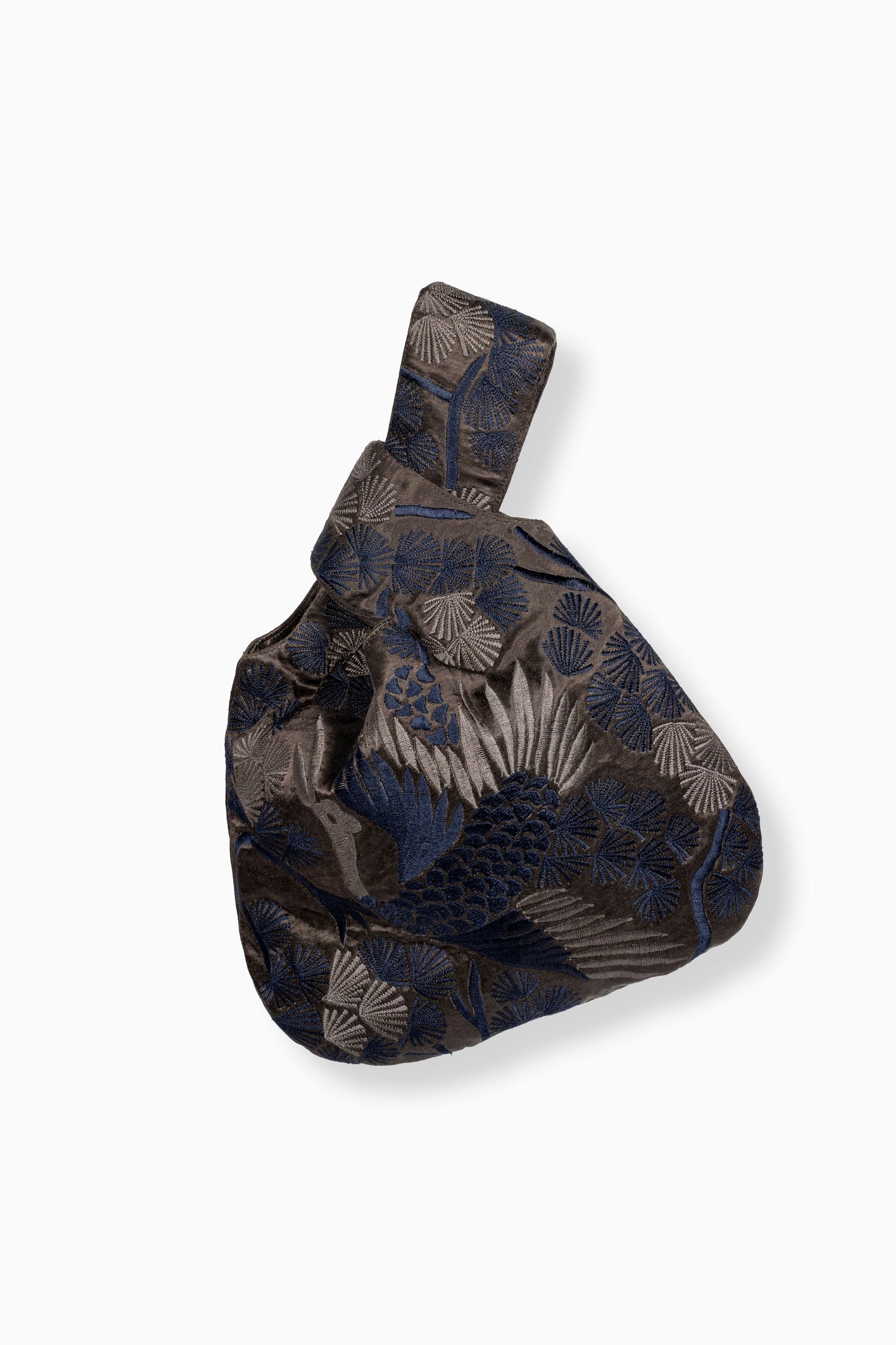 Taupe Bird Motif Knot Bag