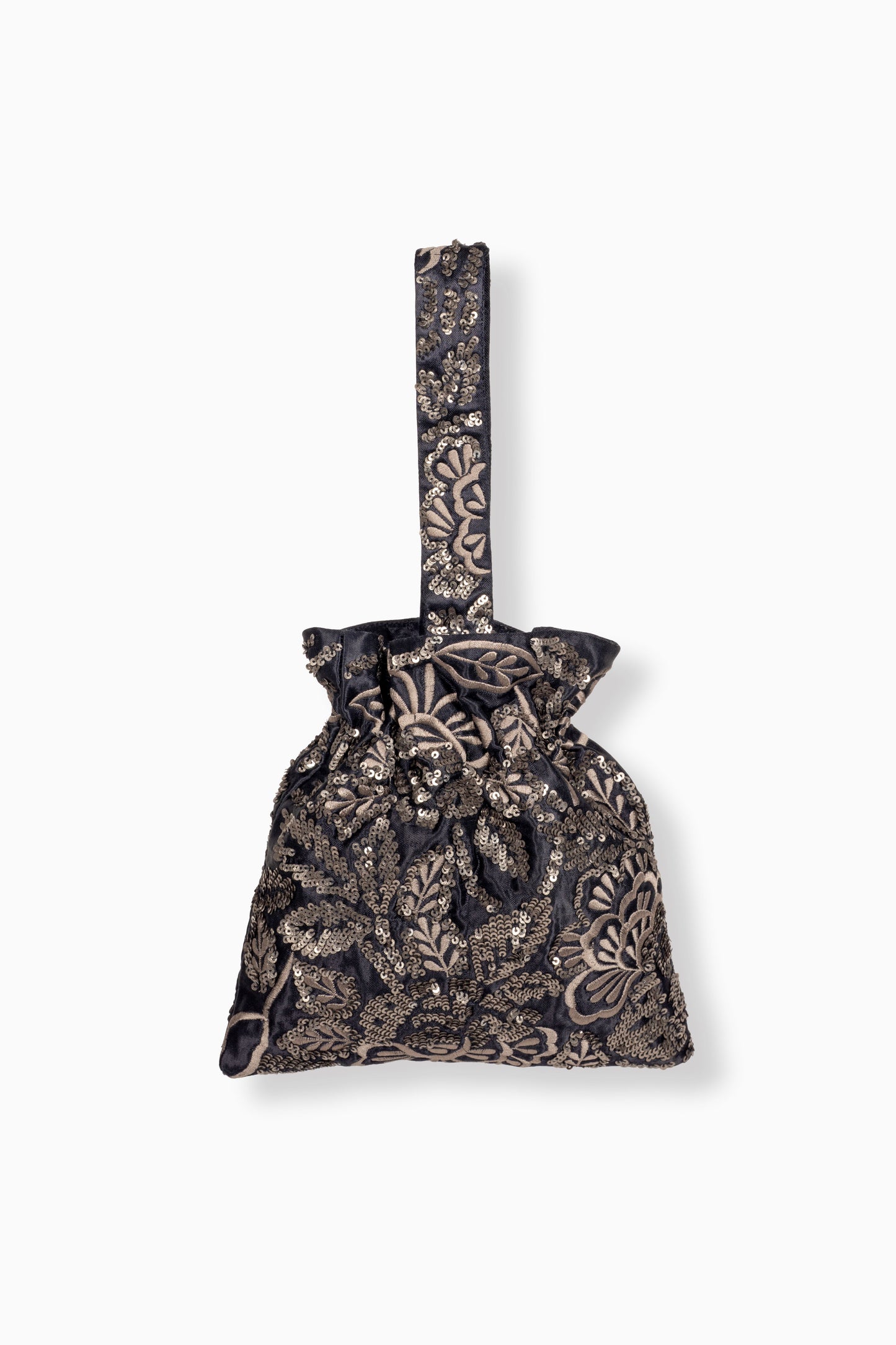 Indigo Hand Sequined Flat Stitch Handbag