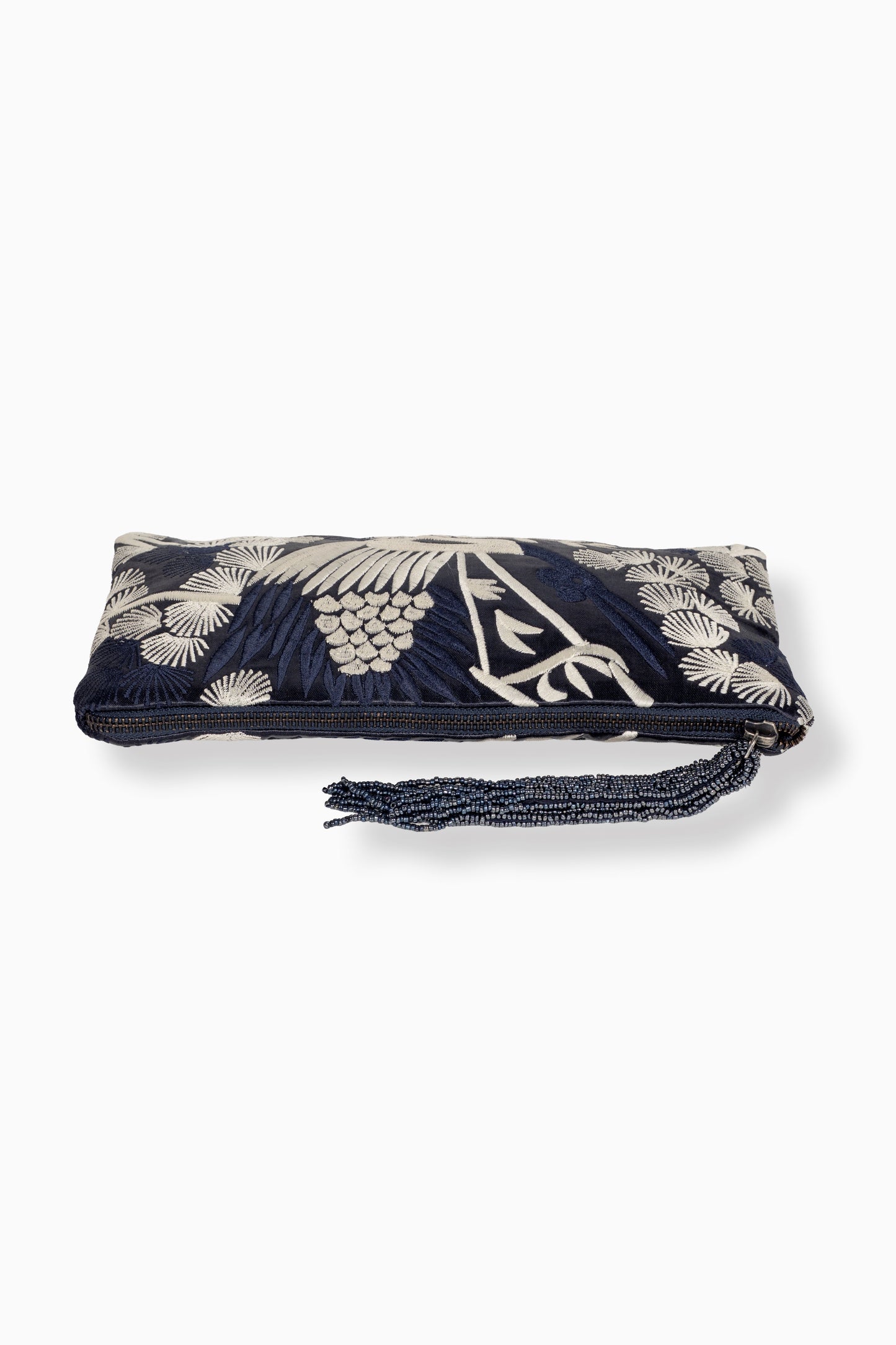 Indigo Bird Motif Clutch