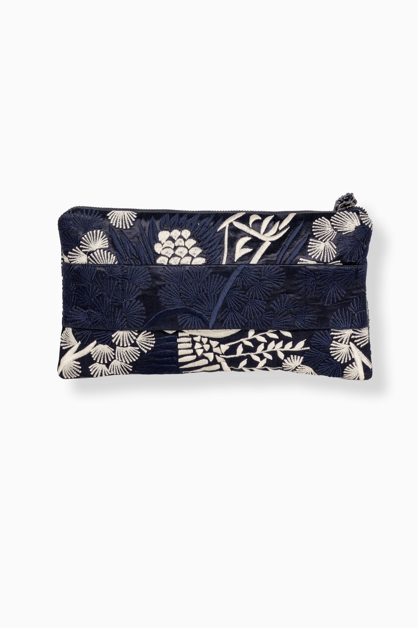 Indigo Bird Motif Clutch