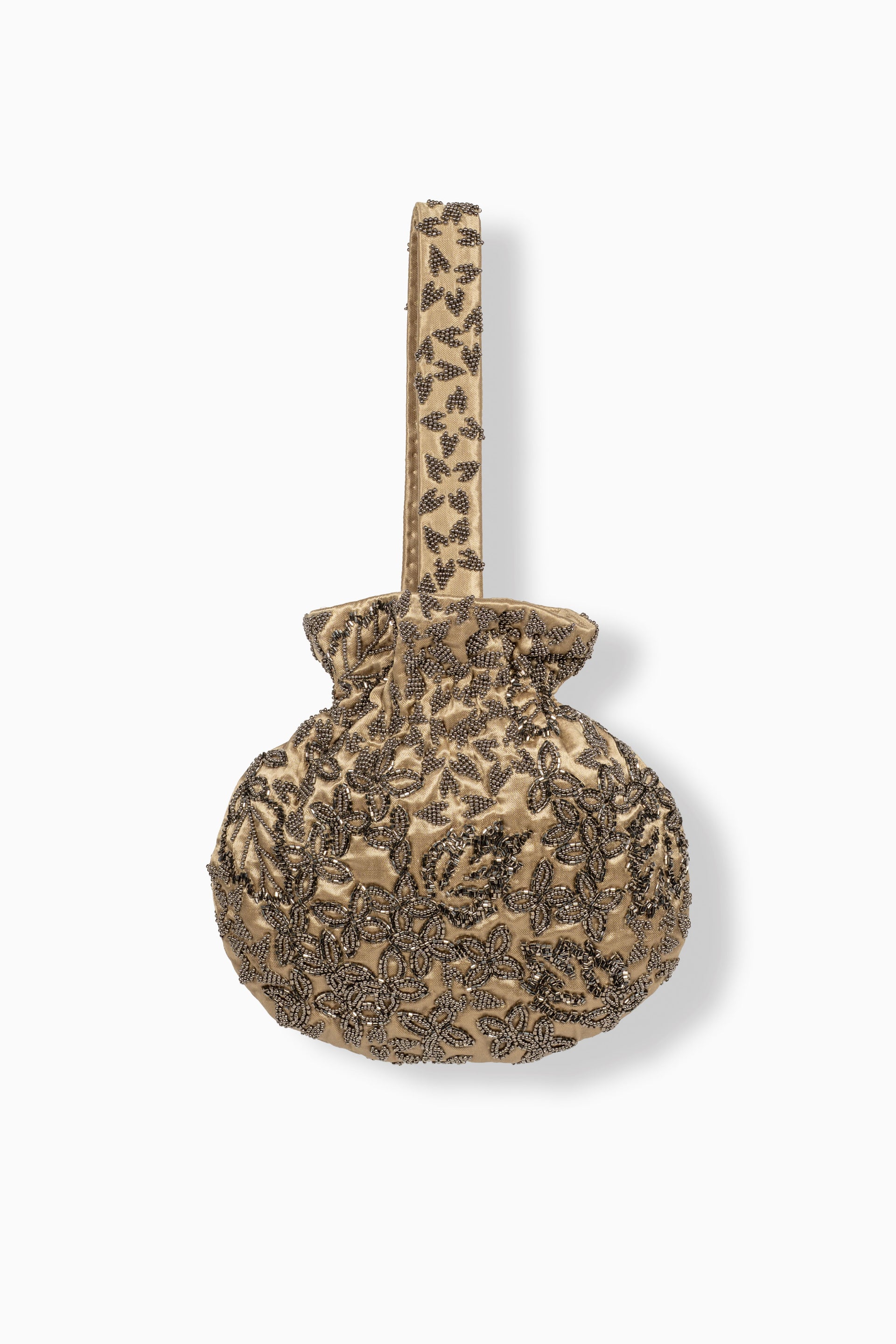 Natural Hand Beaded Round Handbag