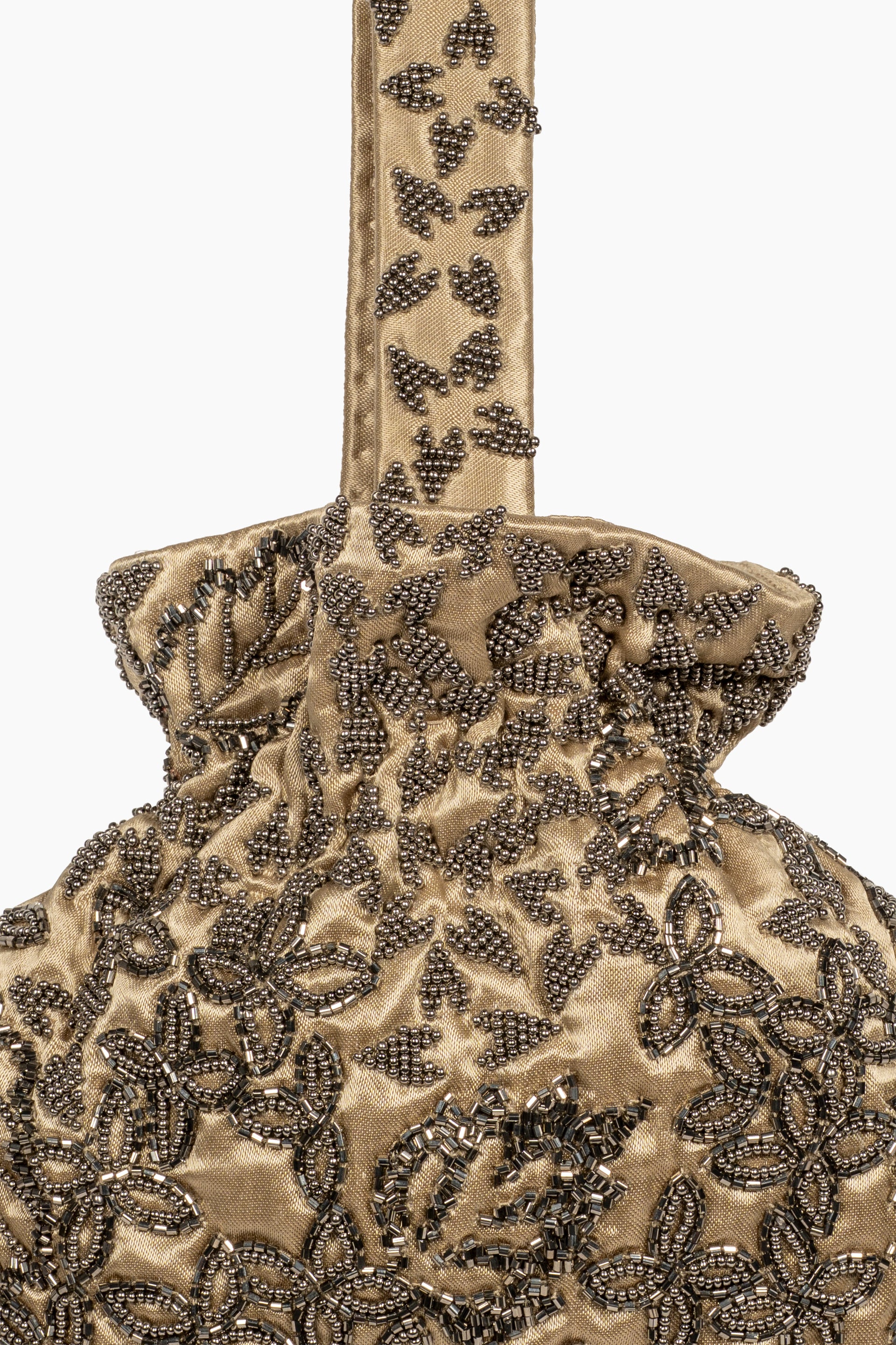 Natural Hand Beaded Round Handbag